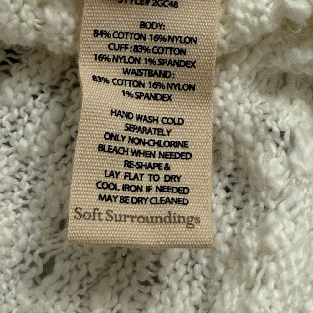 Soft Surroundings Calistoga Pointelle Cardigan Ivory Pearl M - Picture 4 of 9